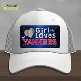 This Girl Loves Her Yankees Novelty License Plate Hat Mesh / White