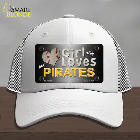 This Girl Loves Her Pirates Novelty License Plate Hat Mesh / White