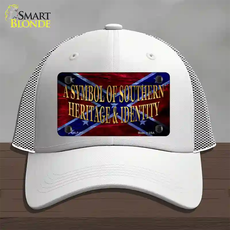 Symbol Of Southern Heritage Novelty License Plate Hat Mesh / White