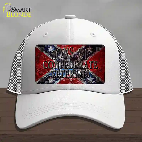 Sons Of Confederate Veterans Novelty License Plate Hat Mesh / White