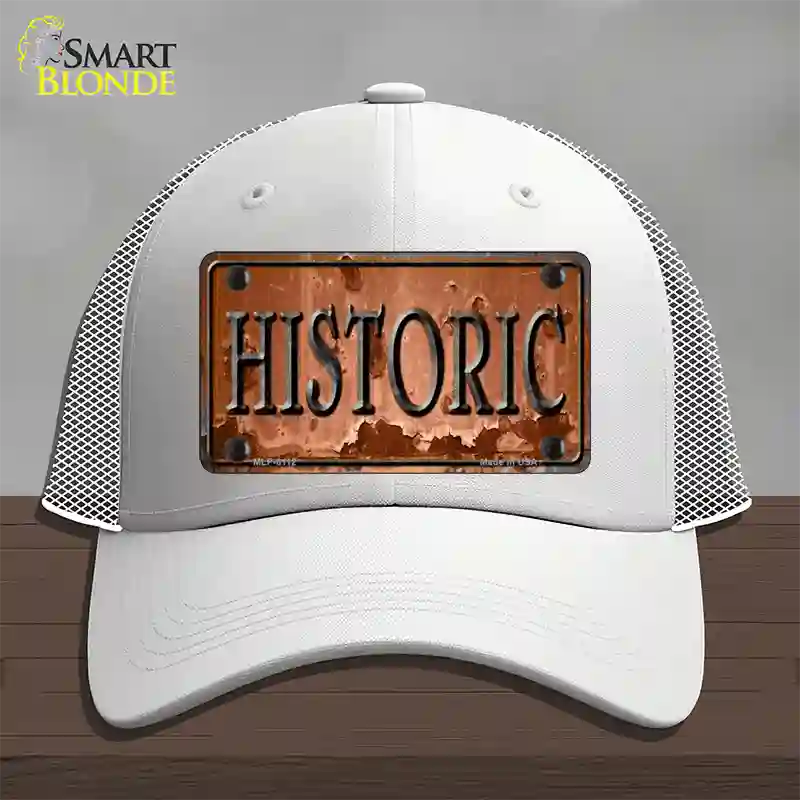 Historic Novelty License Plate Hat Mesh / White