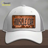 Muscle Car Novelty License Plate Hat Mesh / White