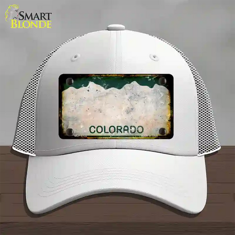 Colorado Rusty Blank Novelty License Plate Hat Mesh / White