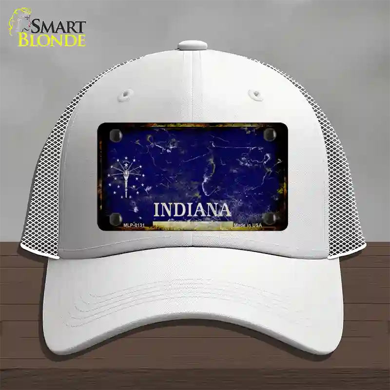 Inidana Rusty Blank Novelty License Plate Hat Mesh / White