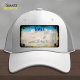 Iowa Rusty Blank Novelty License Plate Hat Mesh / White