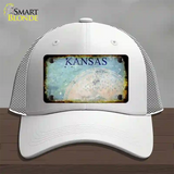 Kansas Rusty Blank Novelty License Plate Hat Mesh / White