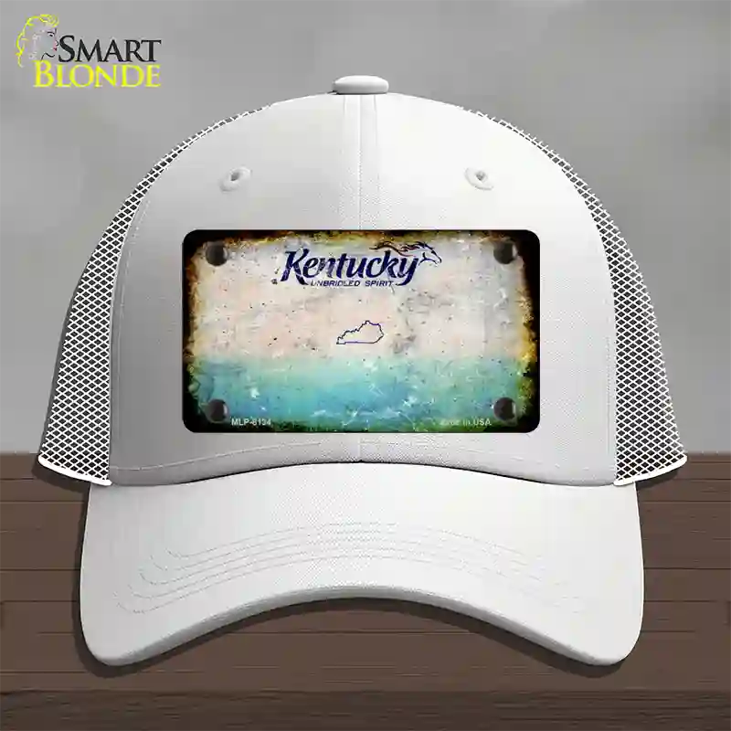 Kentucky Rusty Blank Novelty License Plate Hat Mesh / White