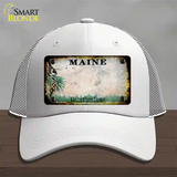 Maine Rusty Blank Novelty License Plate Hat Mesh / White