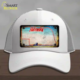 Nebraska Rusty Blank Novelty License Plate Hat Mesh / White