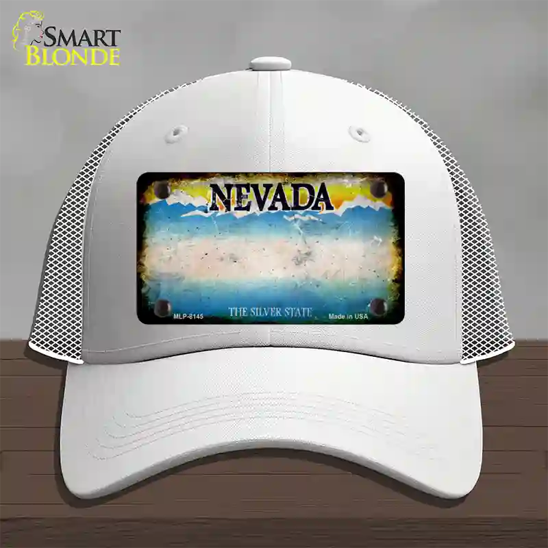 Nevada Rusty Blank Novelty License Plate Hat Mesh / White