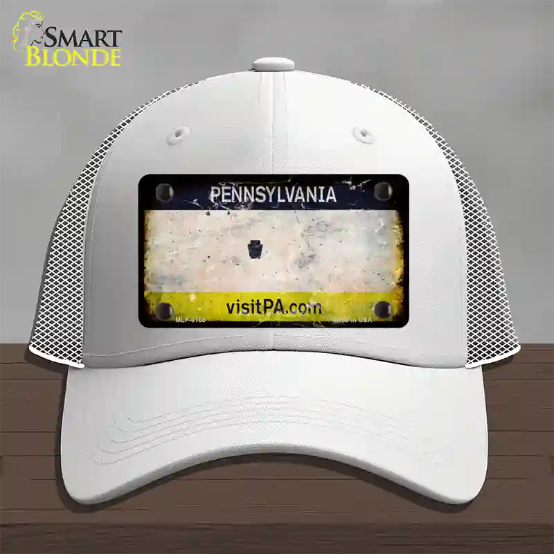 Pennsylvania Rusty Blank Novelty License Plate Hat Mesh / White