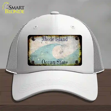 Rhode Island Rusty Blank Novelty License Plate Hat Mesh / White