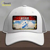 Utah Rusty Blank Novelty License Plate Hat Mesh / White