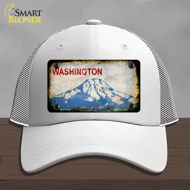 Washington Rusty Blank Novelty License Plate Hat Mesh / White