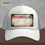 Wisconsin Rusty Blank Novelty License Plate Hat Mesh / White