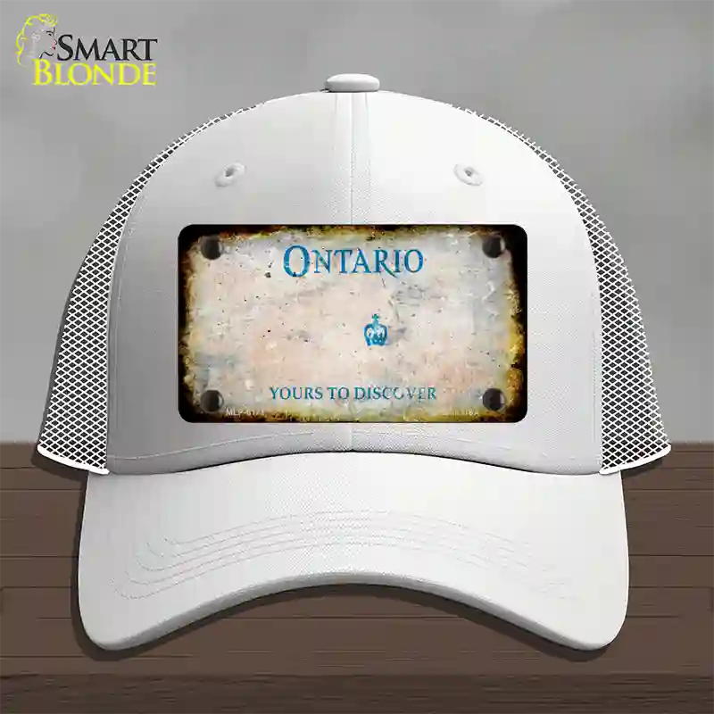 Ontario Canada Rusty Blank Novelty License Plate Hat Mesh / White