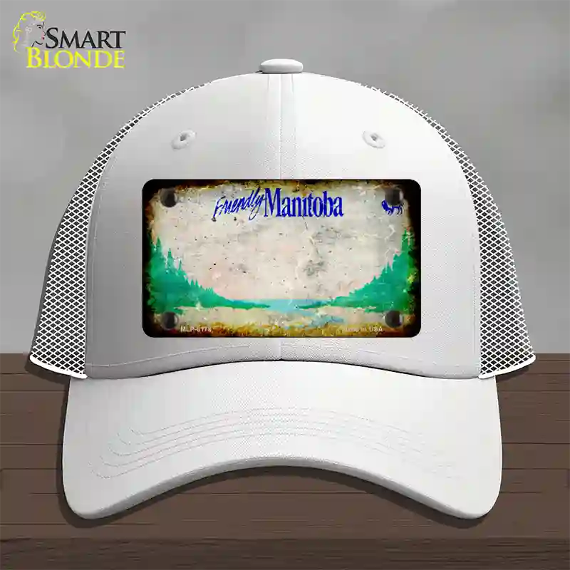 Manitoba Rusty Blank Novelty License Plate Hat Mesh / White