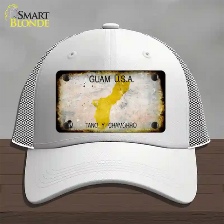 Guam Rusty Blank Novelty License Plate Hat Mesh / White