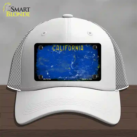 California Blue Rusty Blank Novelty License Plate Hat Mesh / White