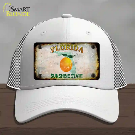 Florida Orange Rusty Blank Novelty License Plate Hat Mesh / White