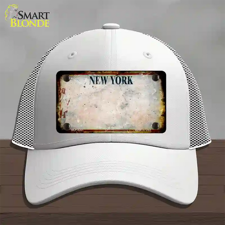 New York White Rusty Blank Novelty License Plate Hat Mesh / White