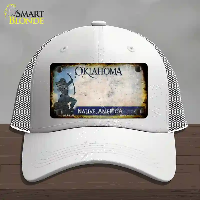 Oklahoma Arrow Rusty Blank Novelty License Plate Hat Mesh / White