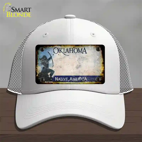 Oklahoma Arrow Rusty Blank Novelty License Plate Hat Mesh / White