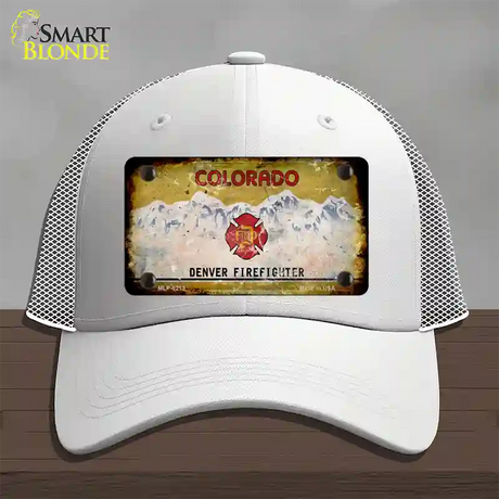 Denver Firefighter Rusty Blank Novelty License Plate Hat Mesh / White