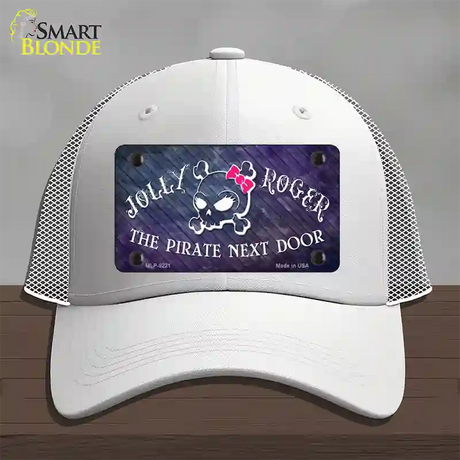 The Pirate Next Door Novelty License Plate Hat Mesh / White