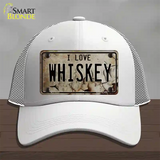 I Love Whiskey Novelty License Plate Hat Mesh / White