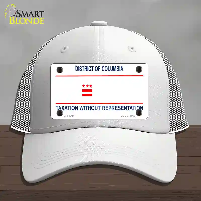 Taxation Without Representation Novelty License Plate Hat Mesh / White