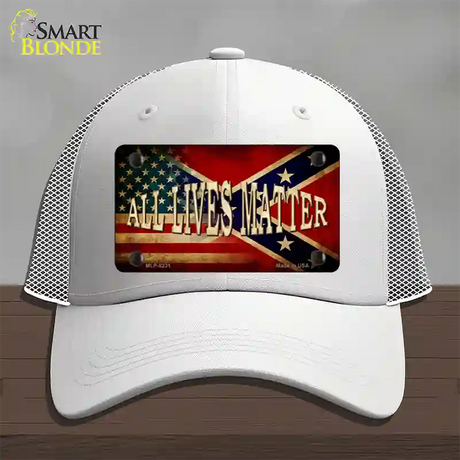 All Lives Matter Flag Novelty License Plate Hat Mesh / White