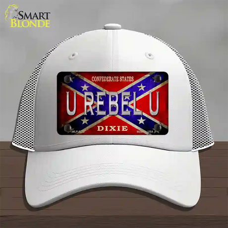 U Rebel U Novelty License Plate Hat Mesh / White