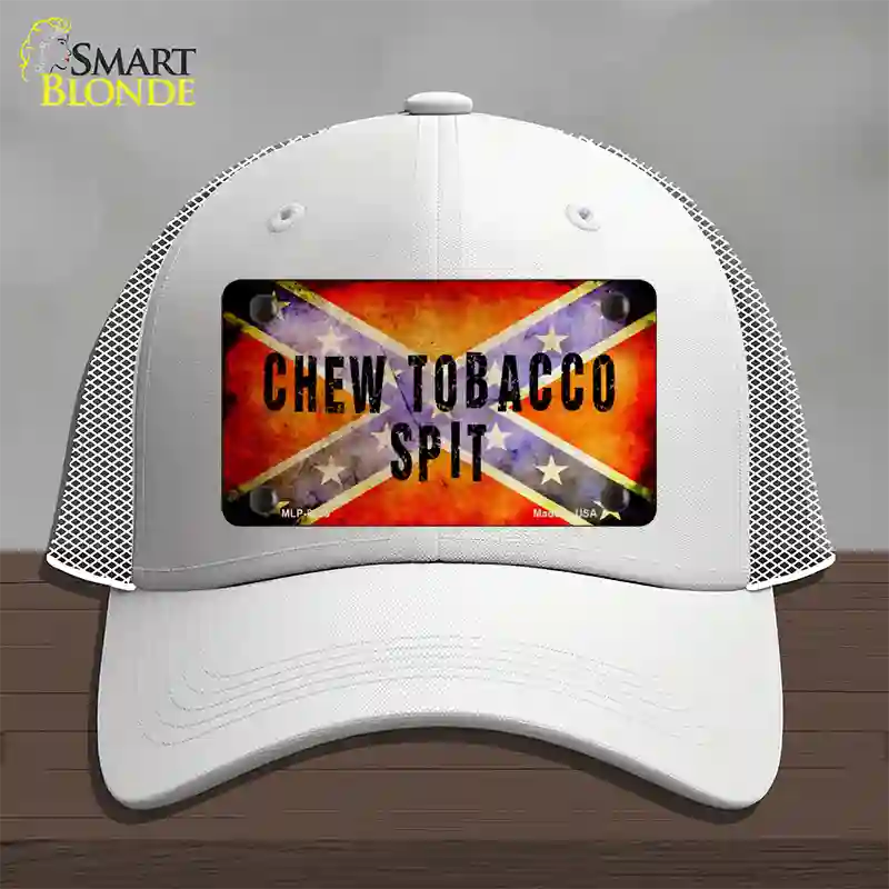 Chew Tobacco Spit Novelty License Plate Hat Mesh / White