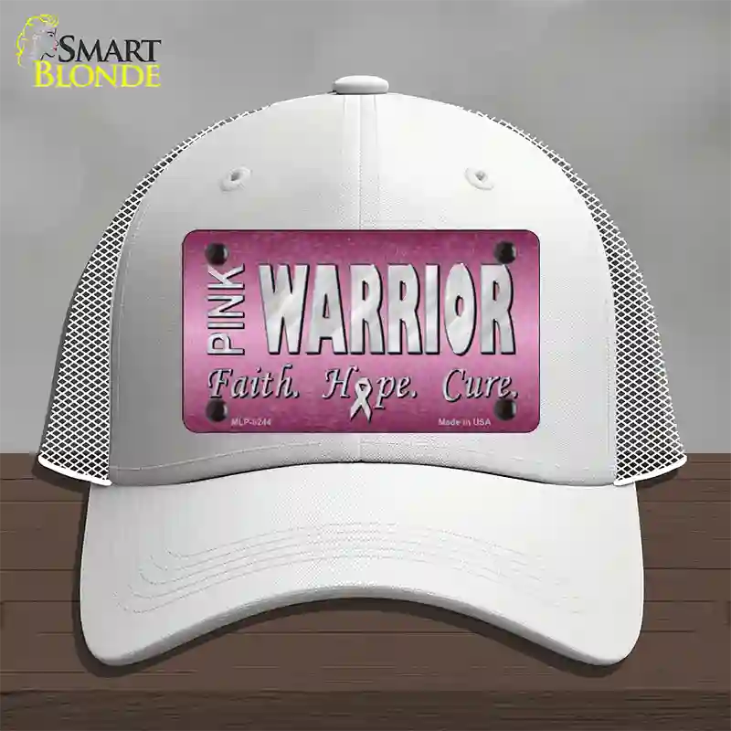 Pink Warrior Novelty License Plate Hat Mesh / White