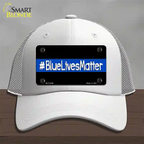 Blue Lives Matter Black Novelty License Plate Hat Mesh / White