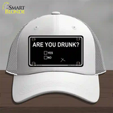 Are You Drunk Novelty License Plate Hat Mesh / White