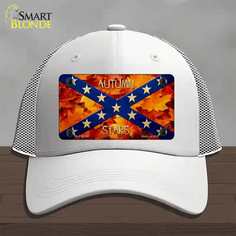 Autumn Stars Novelty License Plate Hat Mesh / White