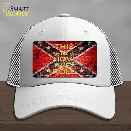 This Is How We Roll Novelty License Plate Hat Mesh / White