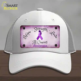 All Cancer Awareness Novelty License Plate Hat Mesh / White