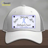 Esophageal Cancer Ribbon Novelty License Plate Hat Mesh / White