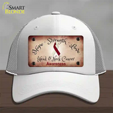 Head and Neck Cancer Ribbon Novelty License Plate Hat Mesh / White