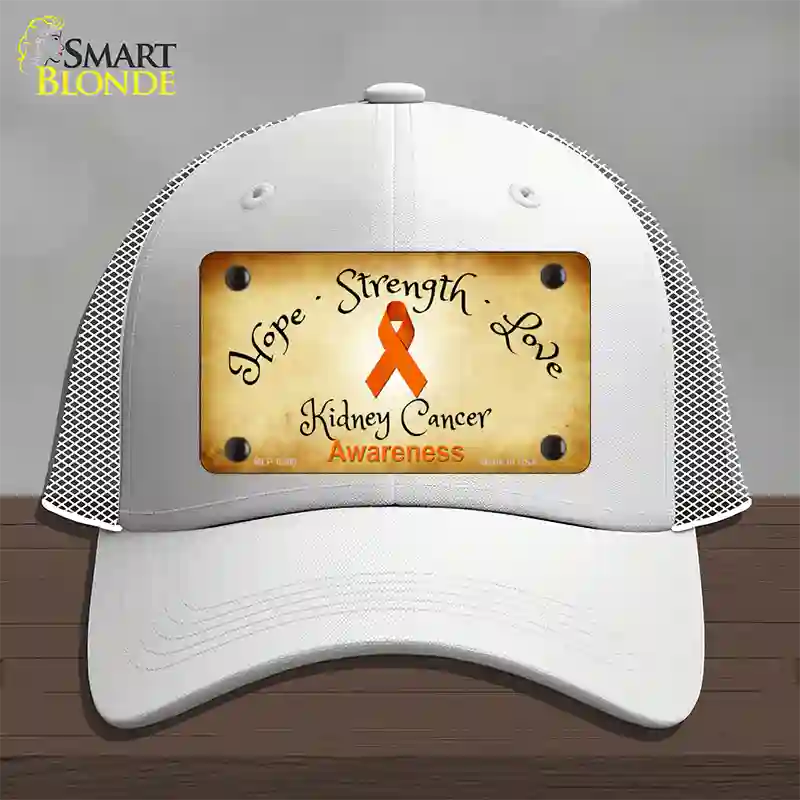 Kidney Cancer Ribbon Novelty License Plate Hat Mesh / White