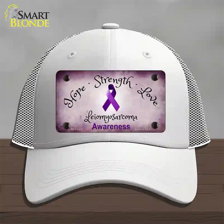 Leiomyosarcoma Cancer Ribbon Novelty License Plate Hat Mesh / White