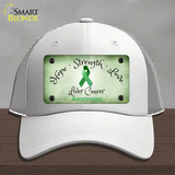 Liver Cancer Ribbon Novelty License Plate Hat Mesh / White