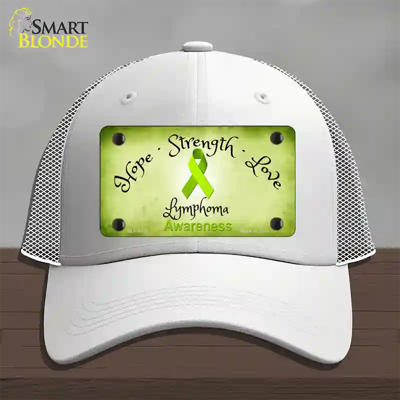 Lymphoma Cancer Ribbon Novelty License Plate Hat Mesh / White