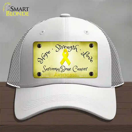 Sarcoma Bone Ribbon Novelty License Plate Hat Mesh / White