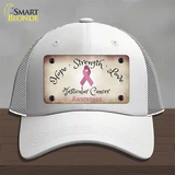 Testicular Cancer Ribbon Novelty License Plate Hat Mesh / White