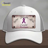 Honors Caregivers Ribbon Novelty License Plate Hat Mesh / White