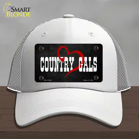 Country Gals Novelty License Plate Hat Mesh / White